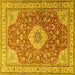 Square Persian Yellow Traditional Rug, tr4702yw