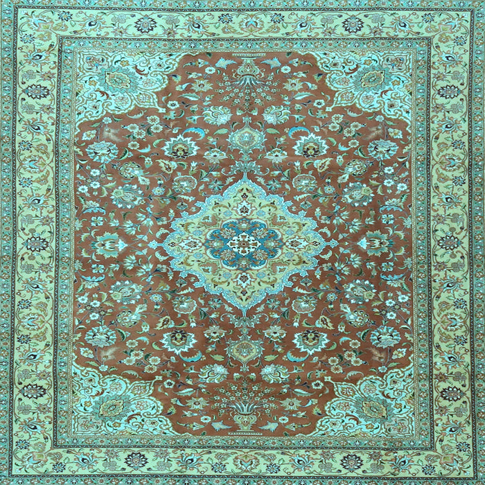Square Machine Washable Persian Light Blue Traditional Rug, wshtr4702lblu