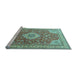 Sideview of Machine Washable Persian Light Blue Traditional Rug, wshtr4702lblu