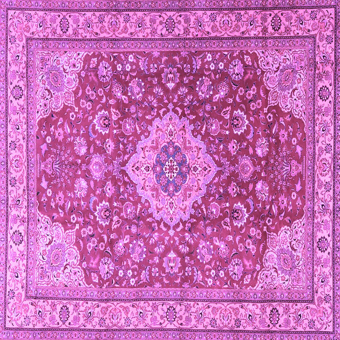 Square Machine Washable Persian Purple Traditional Area Rugs, wshtr4702pur