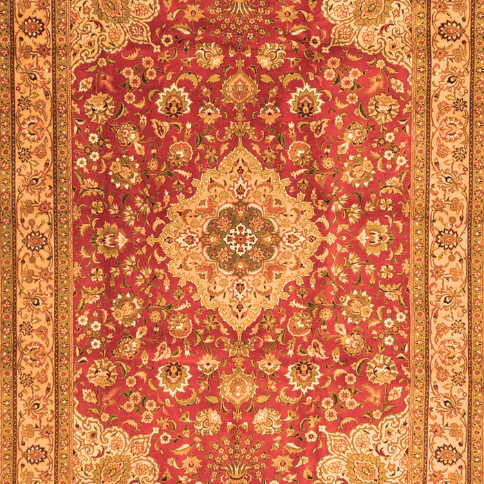 Serging Thickness of Machine Washable Persian Orange Traditional Area Rugs, wshtr4702org