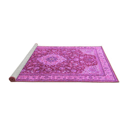 Sideview of Machine Washable Persian Purple Traditional Area Rugs, wshtr4702pur