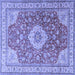 Square Persian Blue Traditional Rug, tr4702blu