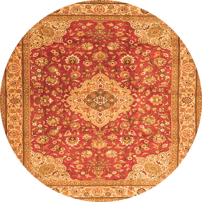 Machine Washable Persian Orange Traditional Area Rugs, wshtr4702org