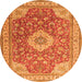 Machine Washable Persian Orange Traditional Area Rugs, wshtr4702org