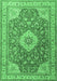 Machine Washable Persian Emerald Green Traditional Area Rugs, wshtr4702emgrn