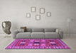 Machine Washable Persian Purple Traditional Area Rugs in a Living Room, wshtr4703pur