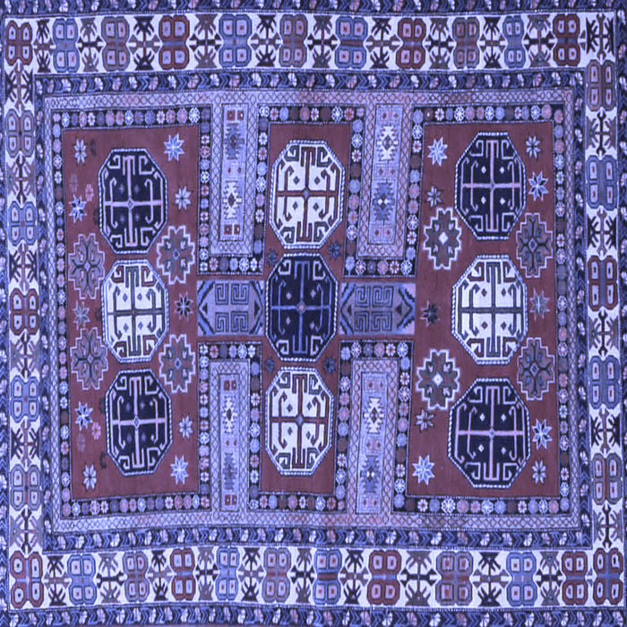Square Persian Blue Traditional Rug, tr4703blu