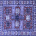 Square Persian Blue Traditional Rug, tr4703blu