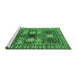 Sideview of Machine Washable Persian Emerald Green Traditional Area Rugs, wshtr4703emgrn