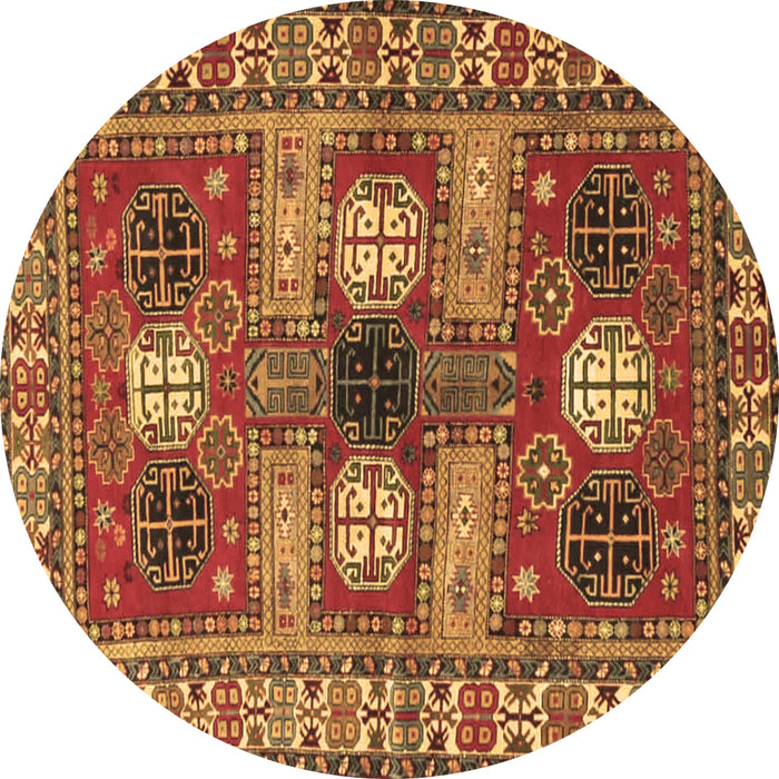 Round Machine Washable Persian Brown Traditional Rug, wshtr4703brn
