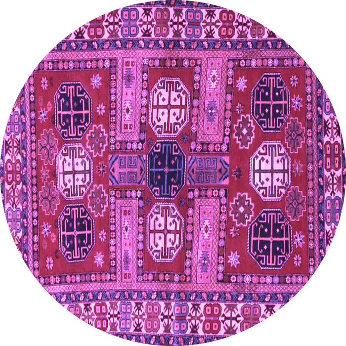 Round Persian Purple Traditional Rug, tr4703pur