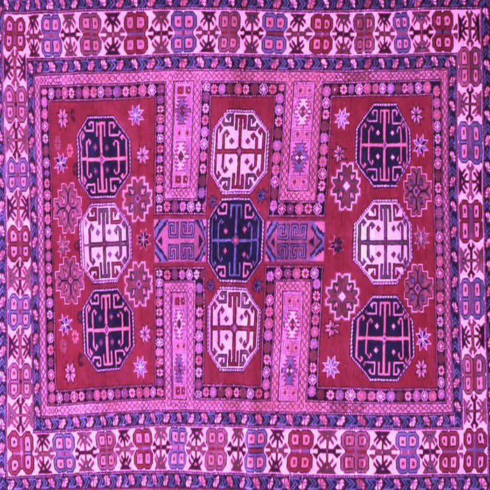 Square Machine Washable Persian Purple Traditional Area Rugs, wshtr4703pur