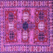 Square Machine Washable Persian Purple Traditional Area Rugs, wshtr4703pur