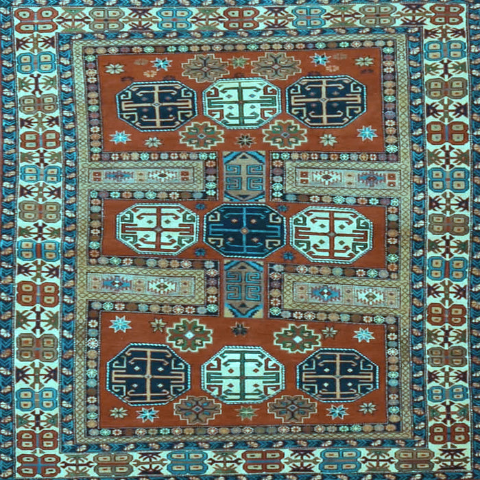 Square Persian Light Blue Traditional Rug, tr4703lblu