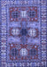 Machine Washable Persian Blue Traditional Rug, wshtr4703blu