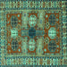 Square Persian Turquoise Traditional Rug, tr4703turq