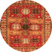 Square Persian Orange Traditional Rug, tr4703org