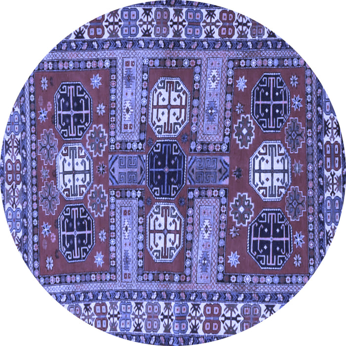 Round Persian Blue Traditional Rug, tr4703blu