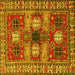 Square Machine Washable Persian Yellow Traditional Rug, wshtr4703yw