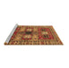 Sideview of Machine Washable Persian Brown Traditional Rug, wshtr4703brn