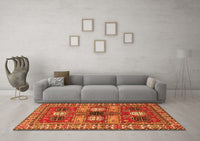 Machine Washable Persian Orange Traditional Rug, wshtr4703org