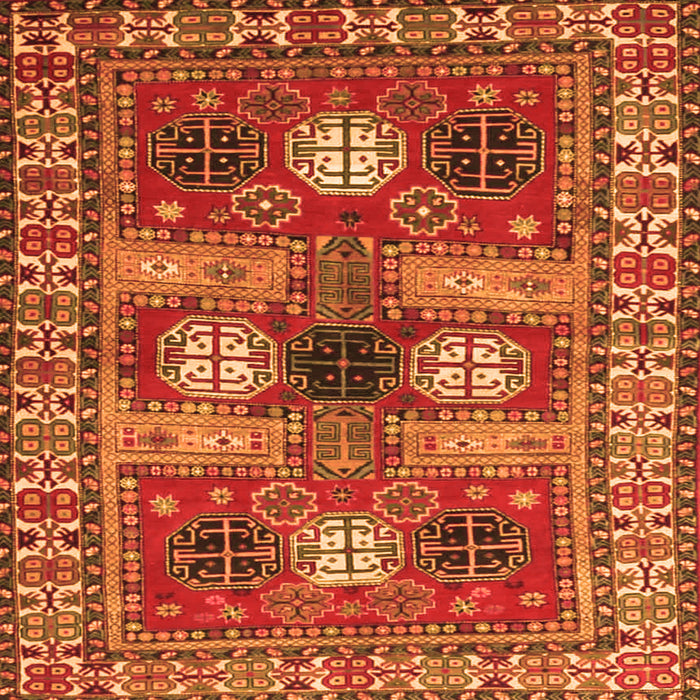 Serging Thickness of Persian Orange Traditional Rug, tr4703org