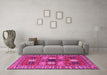 Machine Washable Persian Pink Traditional Rug in a Living Room, wshtr4703pnk