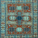 Square Machine Washable Persian Light Blue Traditional Rug, wshtr4703lblu