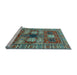 Sideview of Machine Washable Persian Light Blue Traditional Rug, wshtr4703lblu