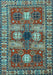 Machine Washable Persian Light Blue Traditional Rug, wshtr4703lblu