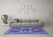 Machine Washable Persian Blue Traditional Rug in a Living Room, wshtr4703blu