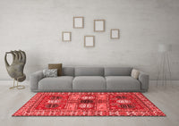 Machine Washable Persian Red Traditional Rug, wshtr4703red