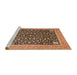 Sideview of Machine Washable Traditional Sand Brown Rug, wshtr4704