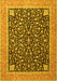 Machine Washable Persian Yellow Traditional Rug, wshtr4704yw