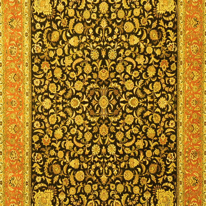Machine Washable Persian Yellow Traditional Rug, wshtr4704yw