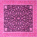 Square Machine Washable Persian Pink Traditional Rug, wshtr4704pnk