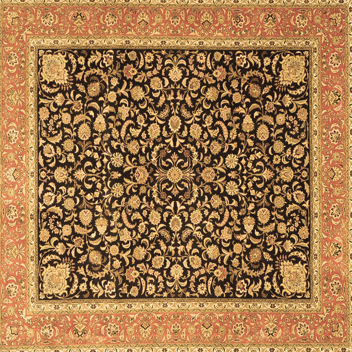 Square Machine Washable Persian Brown Traditional Rug, wshtr4704brn