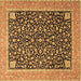 Square Machine Washable Persian Brown Traditional Rug, wshtr4704brn