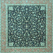 Square Machine Washable Persian Light Blue Traditional Rug, wshtr4704lblu