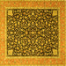 Square Persian Yellow Traditional Rug, tr4704yw