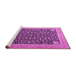 Sideview of Machine Washable Persian Purple Traditional Area Rugs, wshtr4704pur