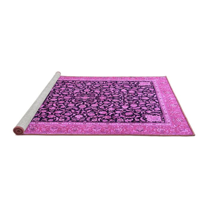 Sideview of Machine Washable Persian Purple Traditional Area Rugs, wshtr4704pur