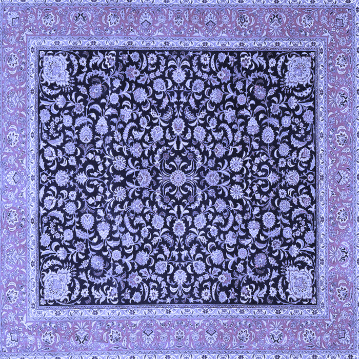 Square Machine Washable Persian Blue Traditional Rug, wshtr4704blu