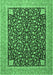 Machine Washable Persian Emerald Green Traditional Area Rugs, wshtr4704emgrn