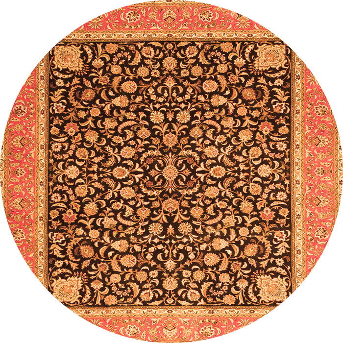 Machine Washable Persian Orange Traditional Area Rugs, wshtr4704org