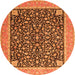 Machine Washable Persian Orange Traditional Area Rugs, wshtr4704org