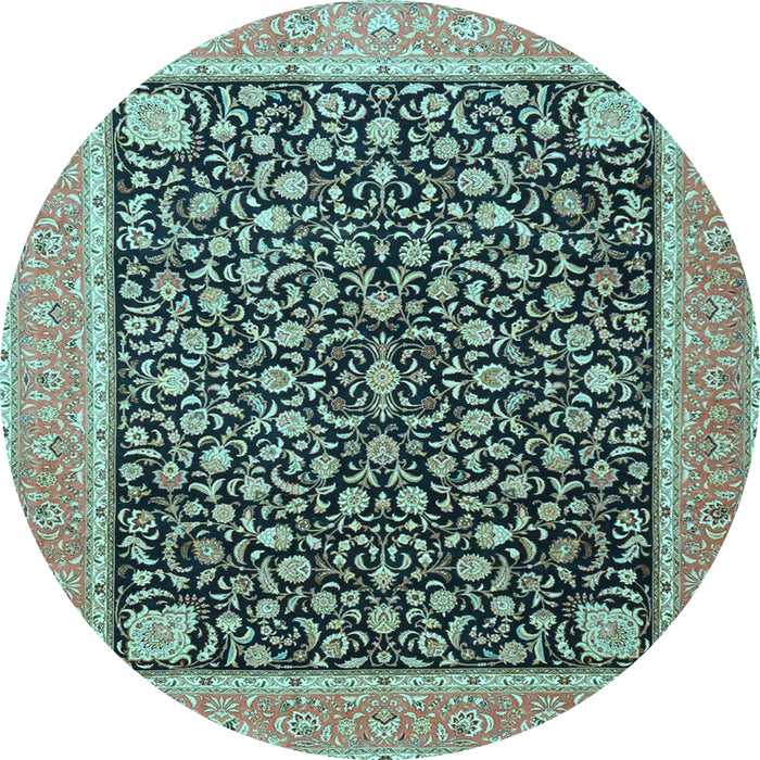 Round Persian Light Blue Traditional Rug, tr4704lblu