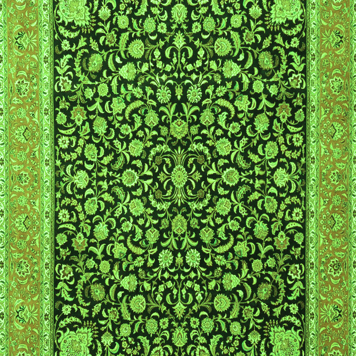 Serging Thickness of Machine Washable Persian Green Traditional Area Rugs, wshtr4704grn