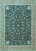 Machine Washable Persian Light Blue Traditional Rug, wshtr4704lblu